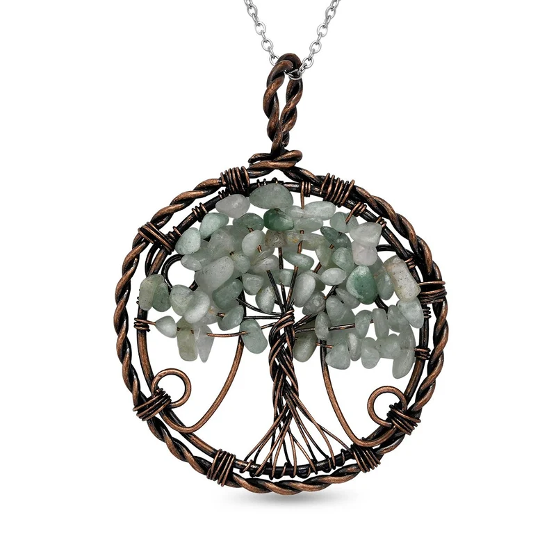 Grüner Aventurin Schmuckset Reiner Edelstahl ca. 37.60 ct