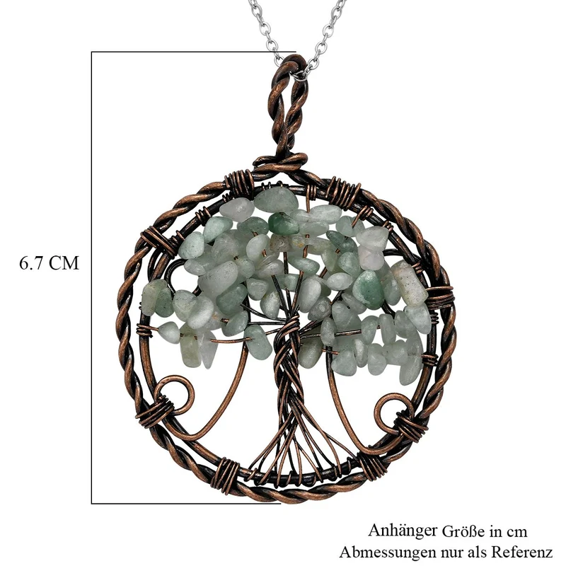 Grüner Aventurin Schmuckset Reiner Edelstahl ca. 37.60 ct