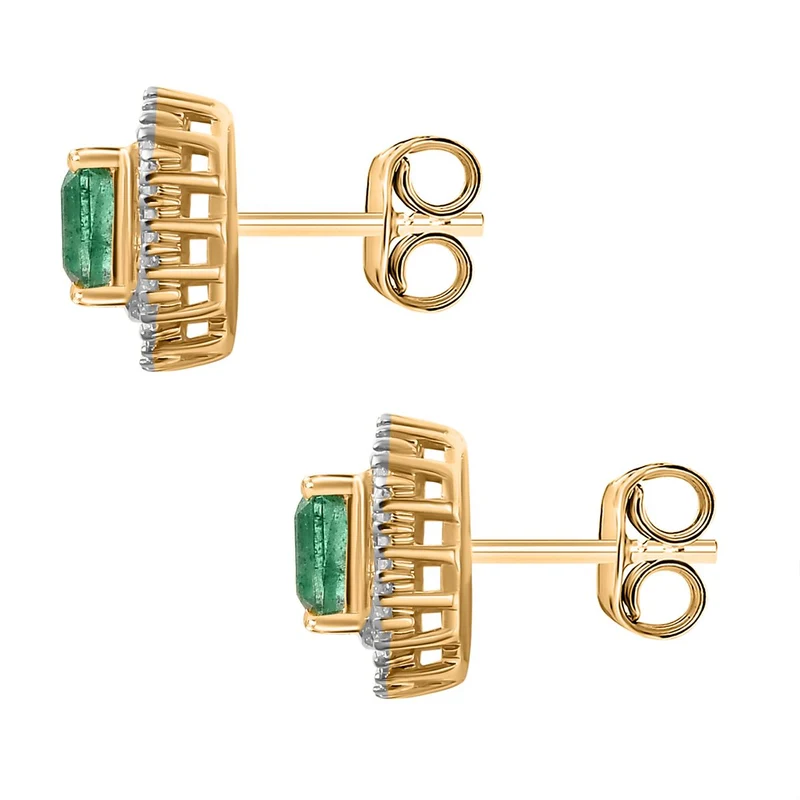 AAA Gemfields Kagem Sambischer Smaragd, Weißer Diamant Ohrringe 375 Gold ca. 1.67 ct