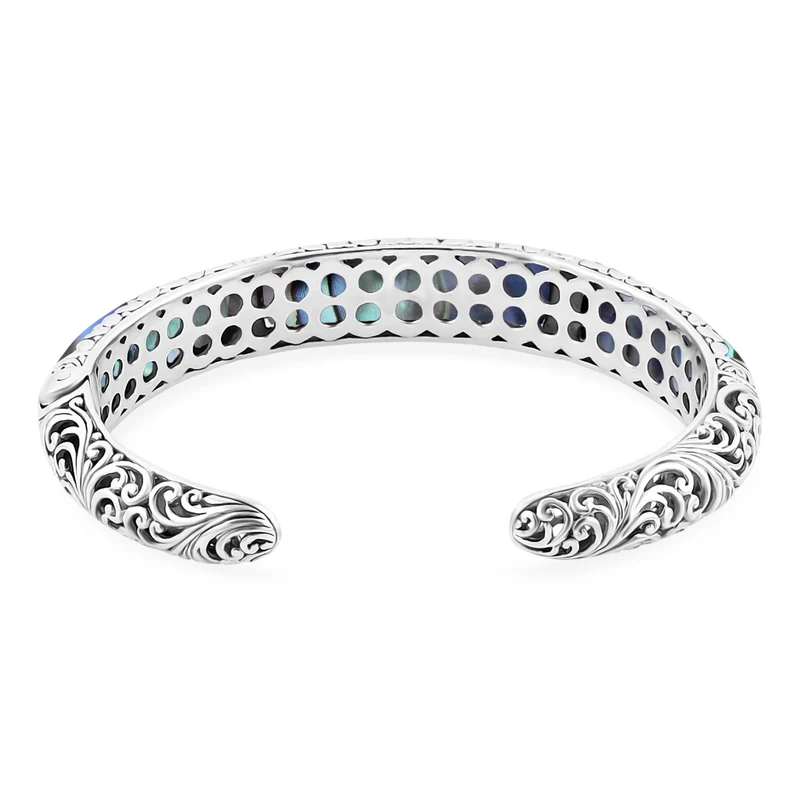Royal Bali - Abalone Muschel Armreif ca. 19 cm 925 Silber, 26,940g