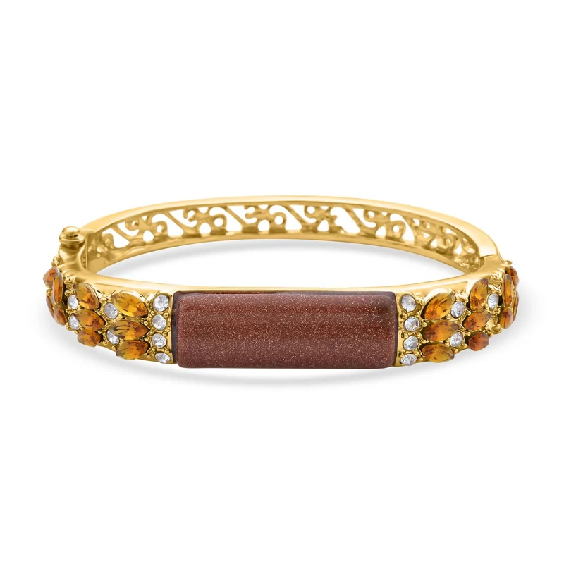 Gold Sandstein, Kristall Armreif ca. 18 cm Std Gelb