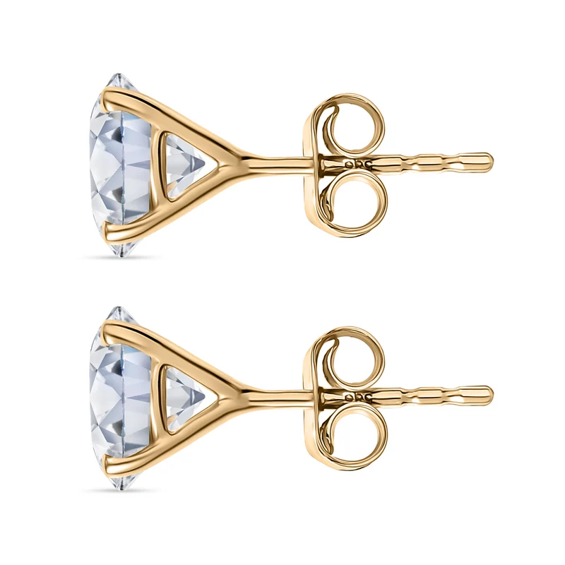 Moissanit Ohrringe 585 Gelb Gold ca. 3,74 ct.