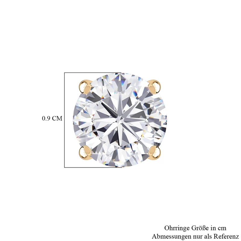 Moissanit Ohrringe 585 Gelb Gold ca. 3,74 ct.