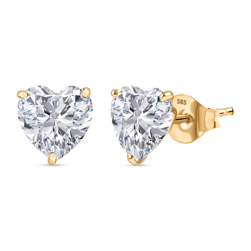 Moissanit Ohrringe 585 Gelb Gold ca. 3,74 ct.