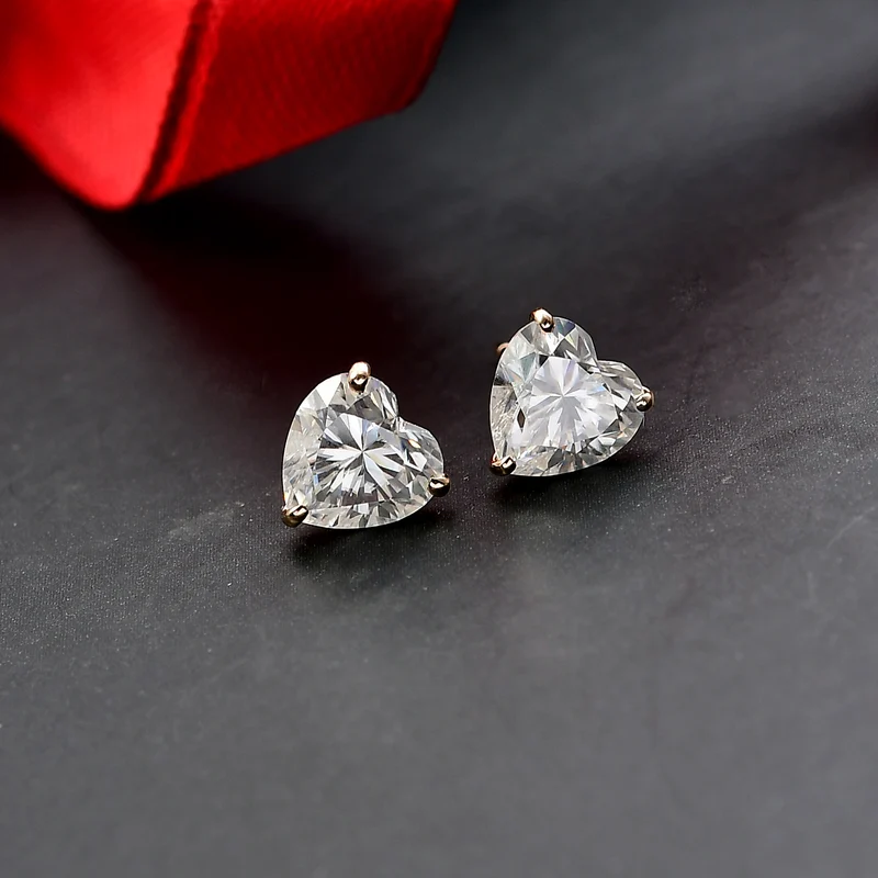 Moissanit Ohrringe 585 Gelb Gold ca. 3,74 ct.