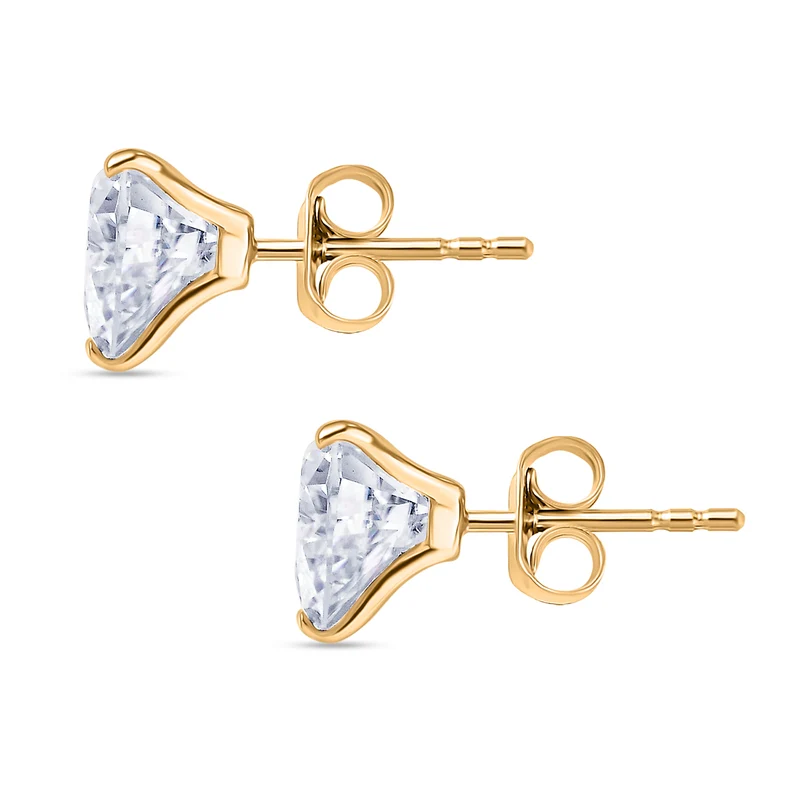 Moissanit Ohrringe 585 Gelb Gold ca. 3,74 ct.