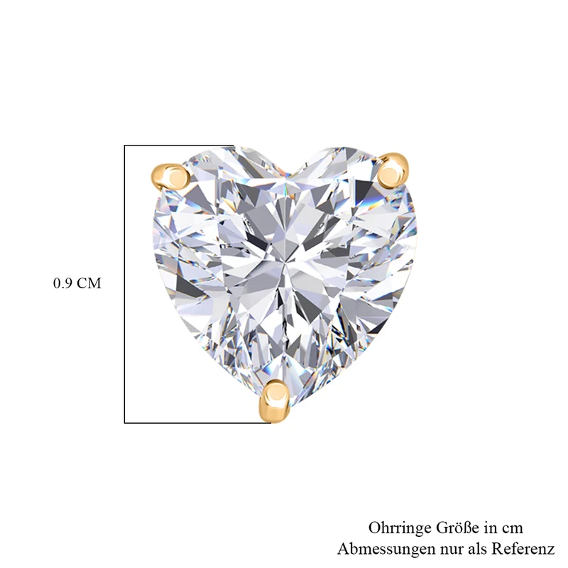 Moissanit Ohrringe 585 Gelb Gold ca. 3,74 ct.