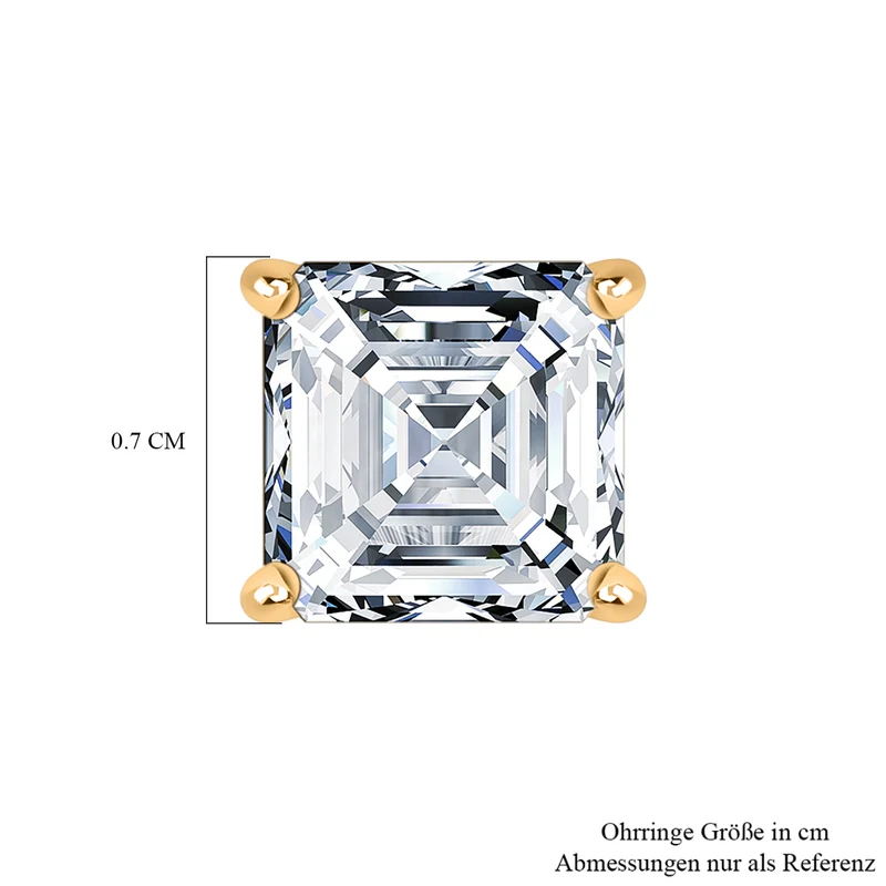 Moissanit Ohrringe 585 Gelb Gold ca. 3,74 ct.