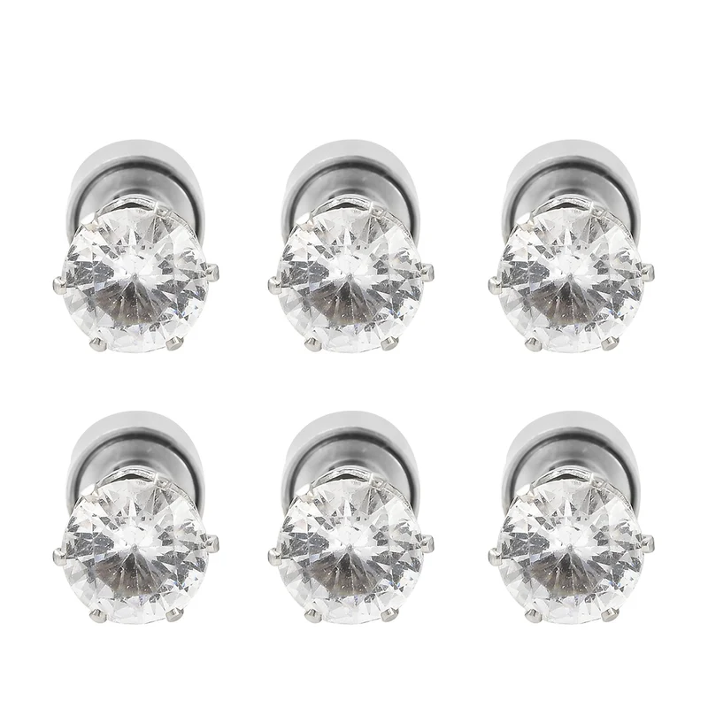 3er- Set Kristall LED-Lichter (Weiß, Rubinrot und Saphirblau) Ohrstecker Messing