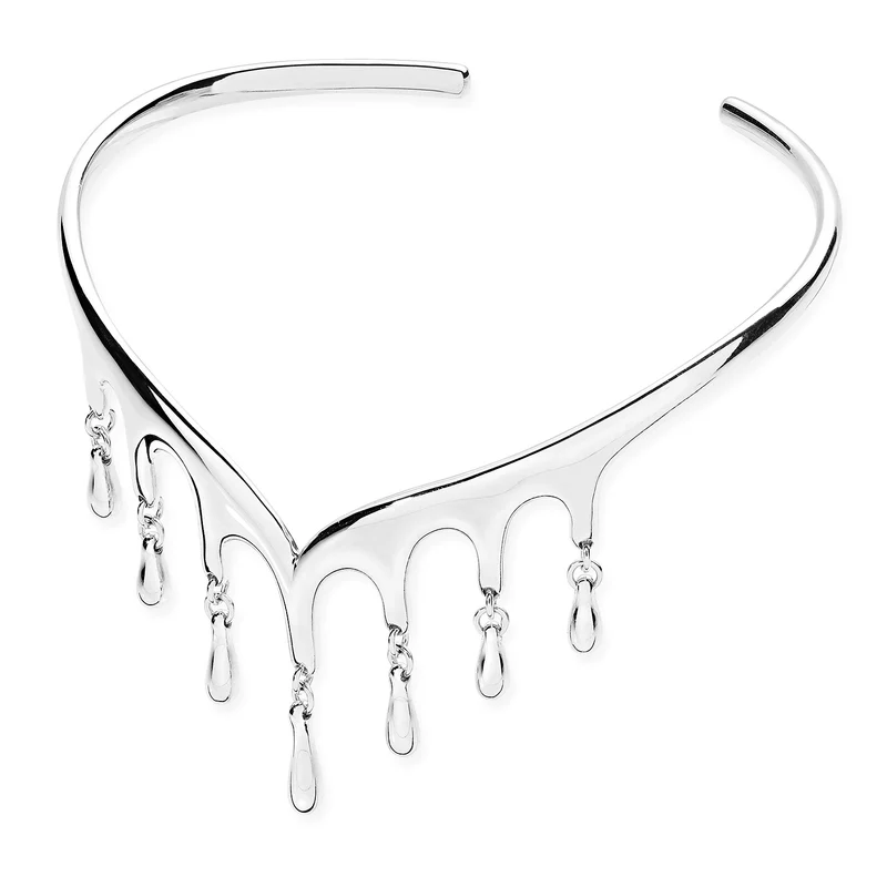 Lucy Q Drip Kollektion - Wasserfall Armreif, ca. 19 cm, 925 Silber rhodiniert, ca. 17,70g