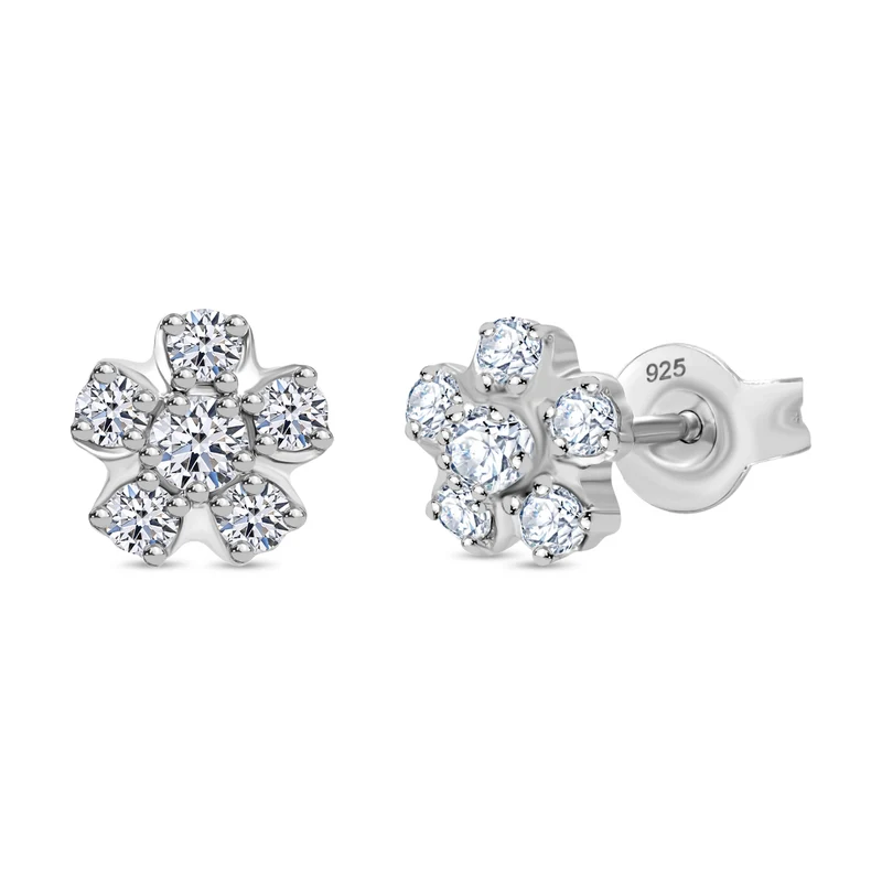 LUXURIANT 0,50 ct. SI-GH Labor Diamant Ohrringe, 925 Silber Gelbgold Vermeil