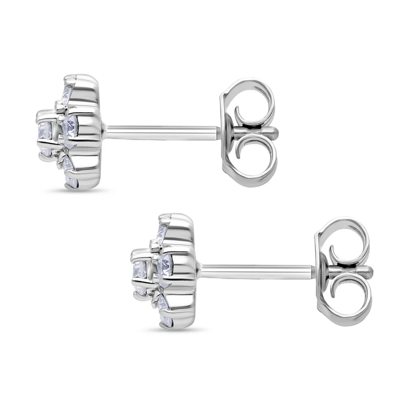 LUXURIANT 0,50 ct. SI-GH Labor Diamant Ohrringe, 925 Silber Gelbgold Vermeil