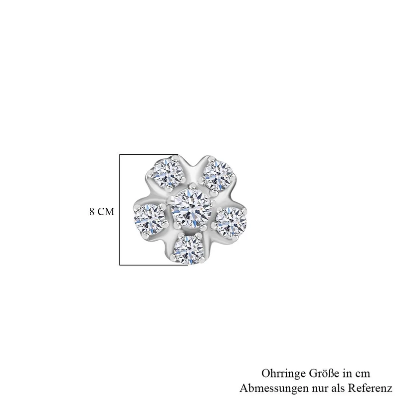LUXURIANT 0,50 ct. SI-GH Labor Diamant Ohrringe, 925 Silber Gelbgold Vermeil