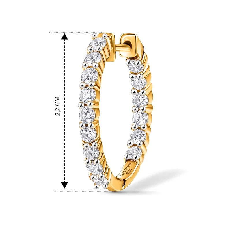 LUXURIANT 2 ct. SGL zertifizierte VS-EF Labor Diamant Ohrringe, 925 Silber 750 Roségold Vermeil