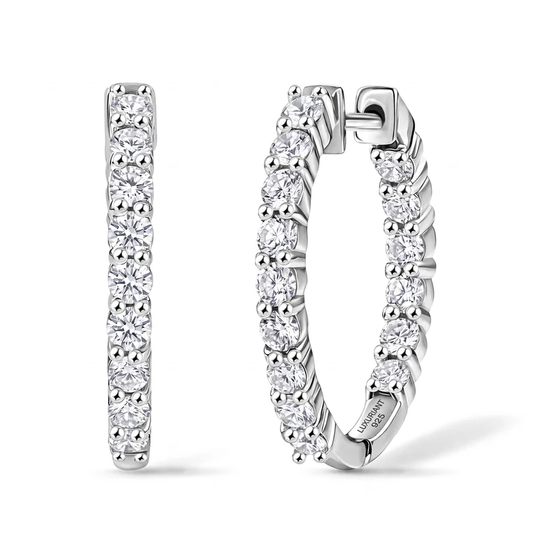 LUXURIANT 2 ct. SGL zertifizierte VS-EF Labor Diamant Ohrringe, 925 Silber 750 Roségold Vermeil