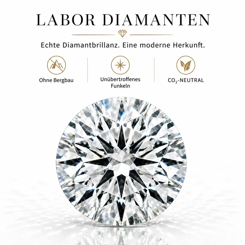 LUXURIANT 2 ct. SGL zertifizierte VS-EF Labor Diamant Ohrringe, 925 Silber 750 Roségold Vermeil