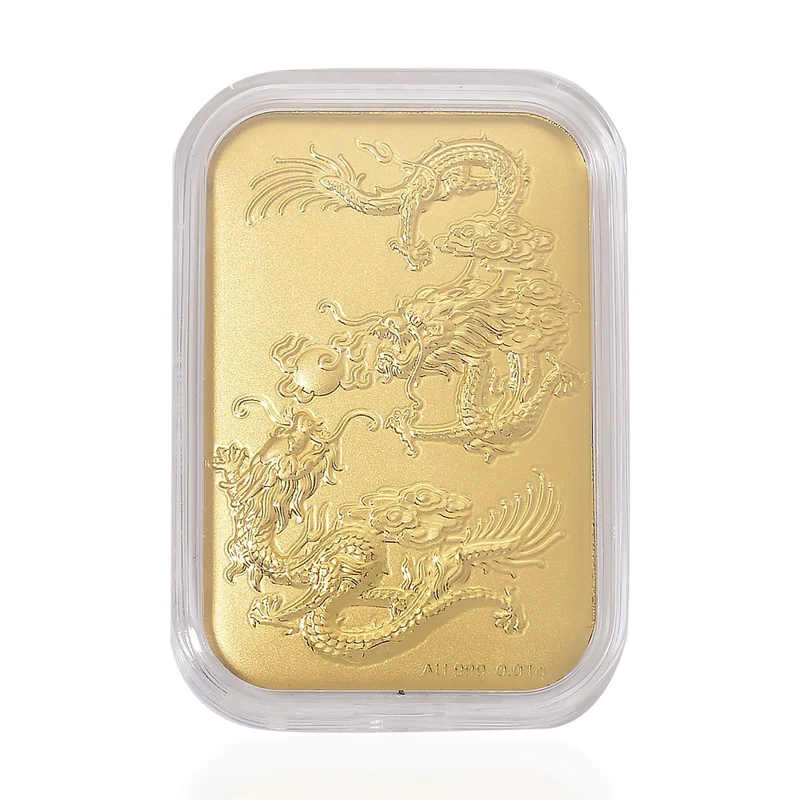 999er Goldfolie mit Doppel-Drachen-Motiv, 10mg