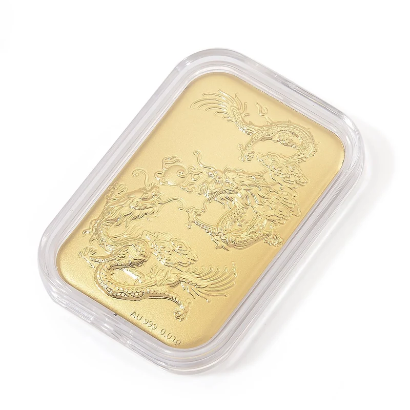 999er Goldfolie mit Doppel-Drachen-Motiv, 10mg