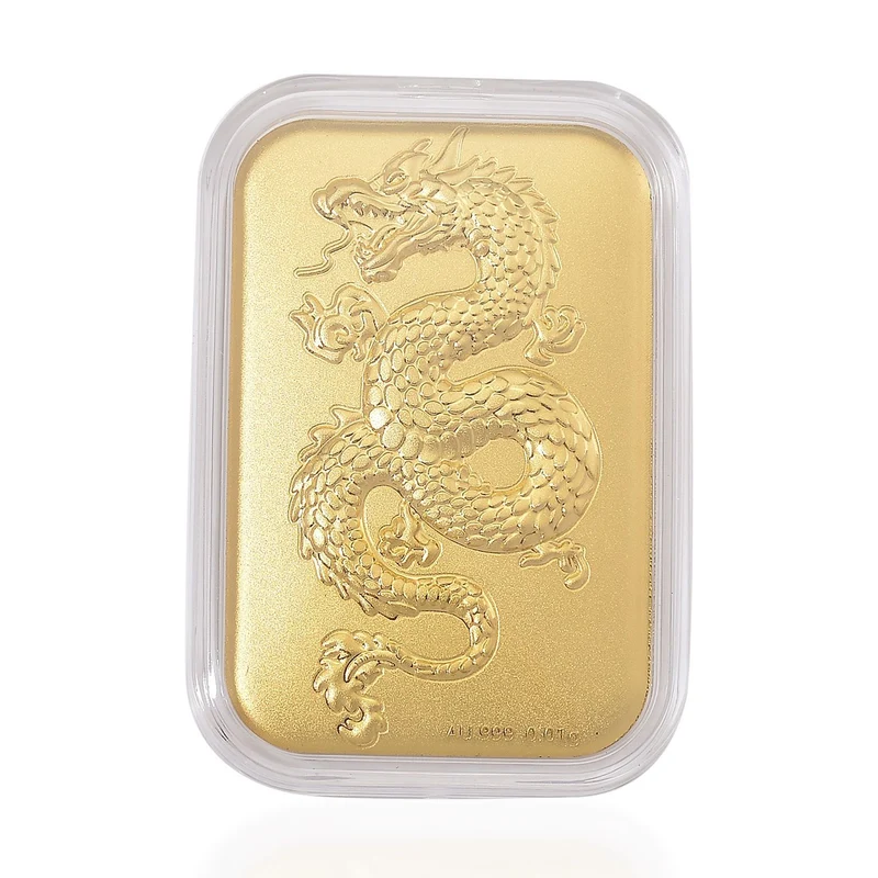 999er Goldfolie mit Doppel-Drachen-Motiv, 10mg