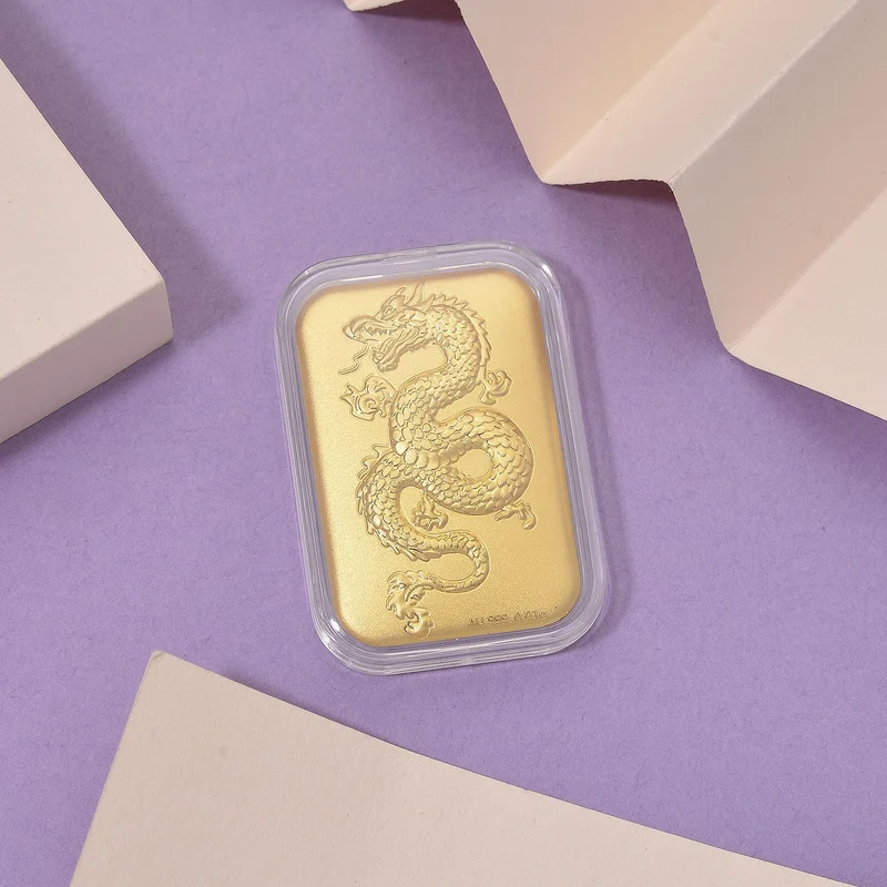 999er Goldfolie mit Doppel-Drachen-Motiv, 10mg