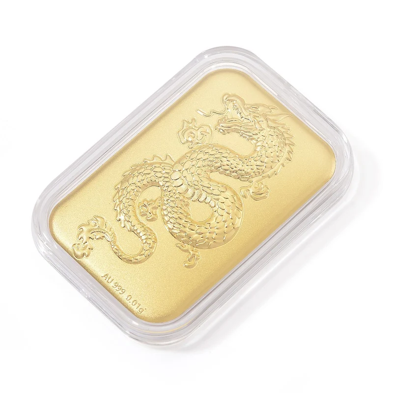 999er Goldfolie mit Doppel-Drachen-Motiv, 10mg