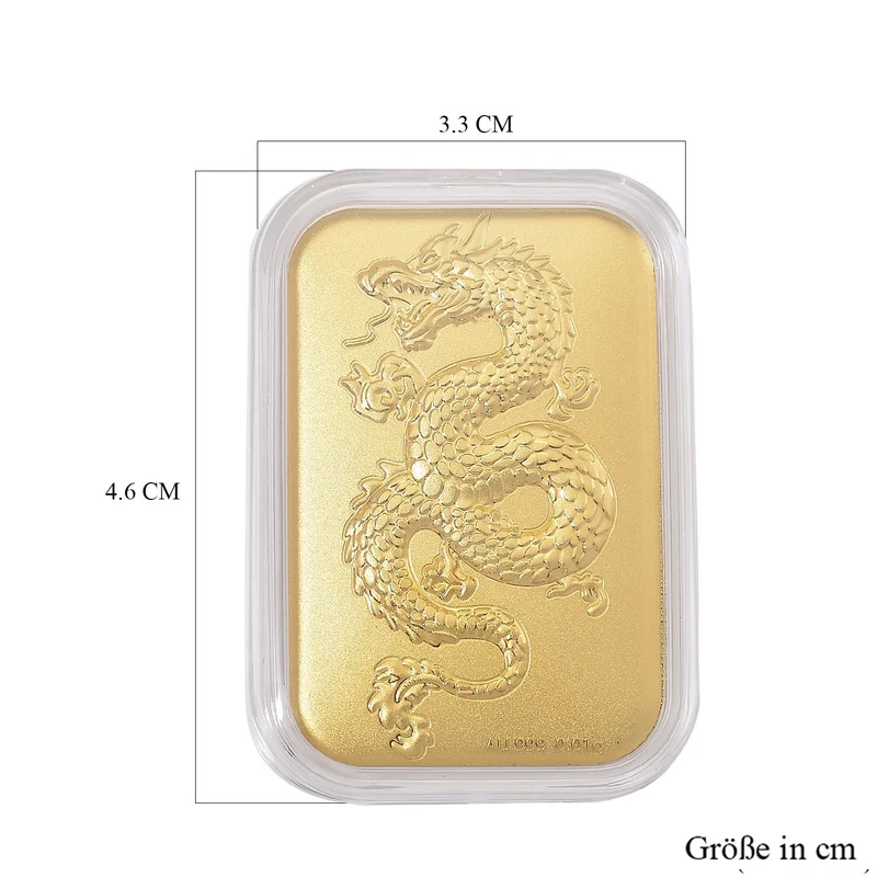 999er Goldfolie mit Doppel-Drachen-Motiv, 10mg
