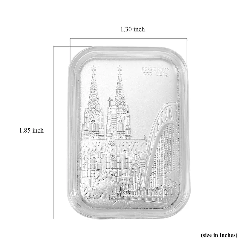 999er Silberfolie mit Kreuz-Motiv, ca. 26x40 mm. ca. 10.00 mg