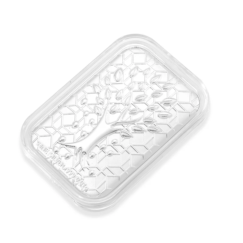 999er Silberfolie mit Kreuz-Motiv, ca. 26x40 mm. ca. 10.00 mg