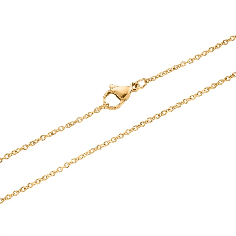 Weiße Süßwasser Perle Anhänger mit Kette, ca. 50 cm 316L Edelstahl, Goldfarben