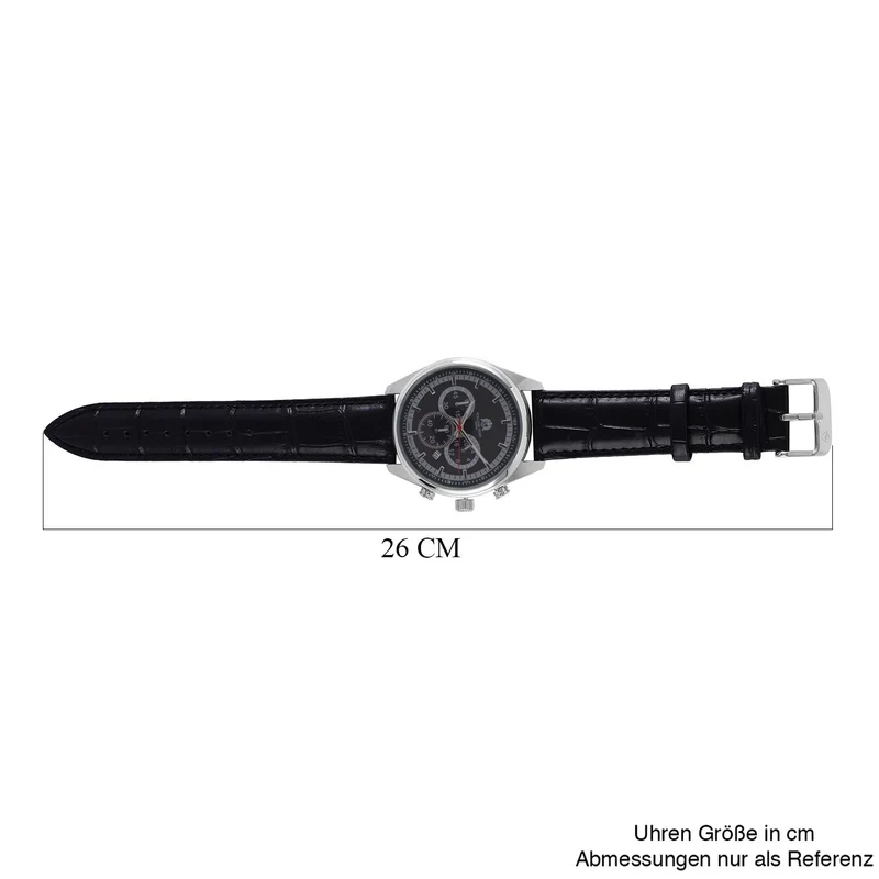 William Hunt - Echtleder-Armbanduhr im Hollywood-Glamour-Stil, 5ATM Wasserdicht, Japanisches Uhrwerk, schwarz