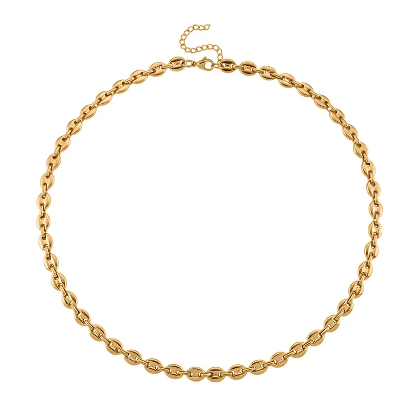 DESIGNER INSPIRIERT - 2er Fancy Ketten Set mit 5 cm Extender, Goldfarben und Silberfarben