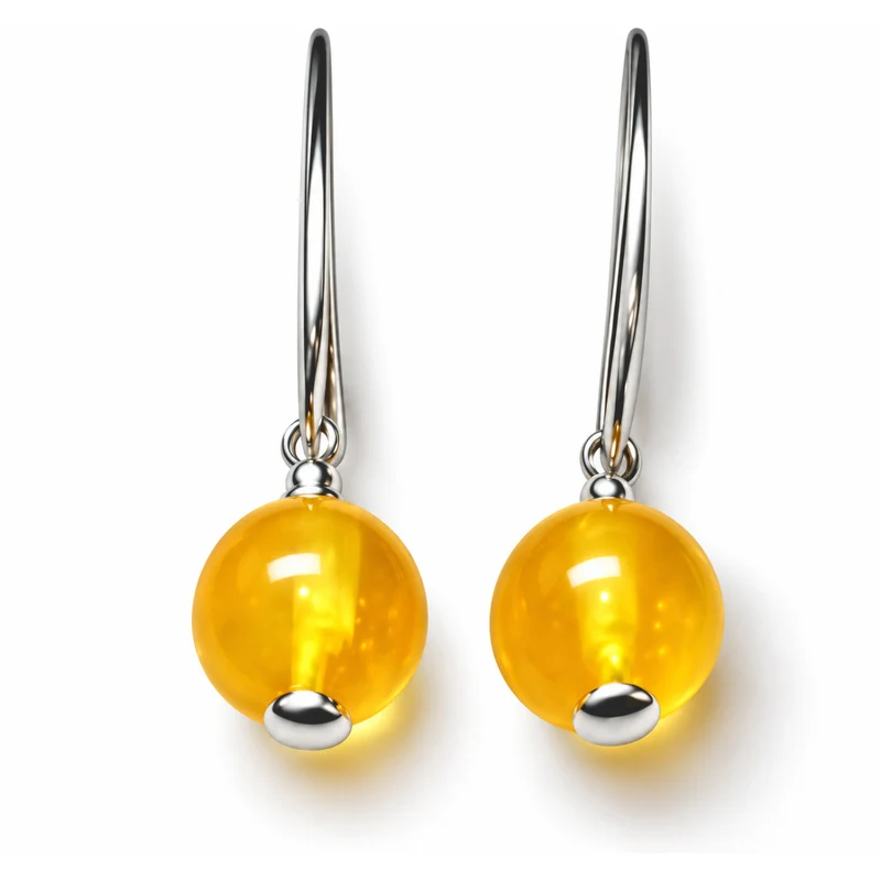 Natürlicher Baltischer Butterscotch-Bernstein Ohrringe 925 Silber