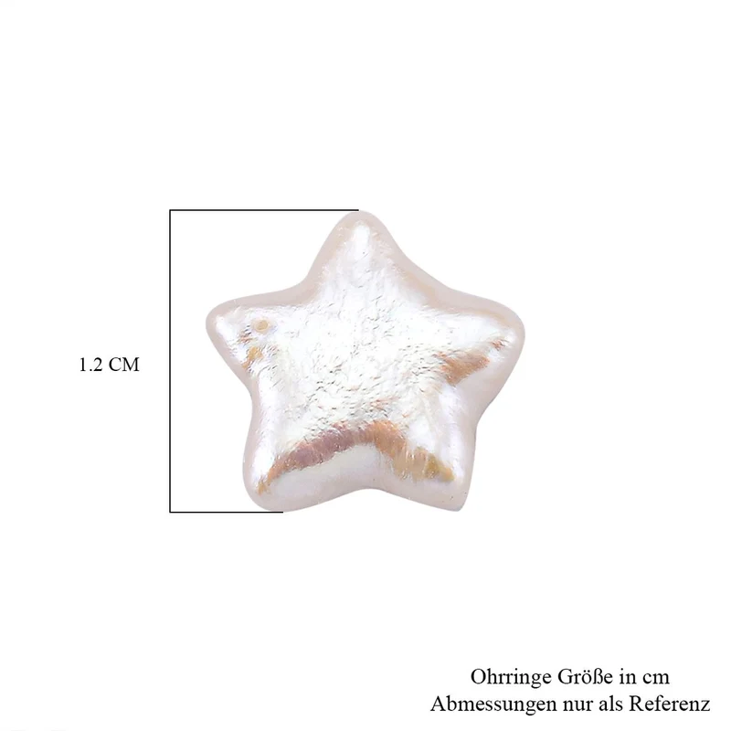 Keshi Perle florale Ohrstecker, 925 Silber rhodiniert