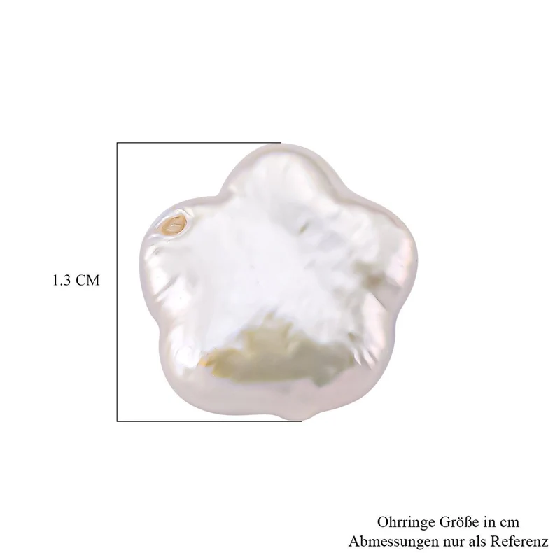 Keshi Perle florale Ohrstecker, 925 Silber rhodiniert