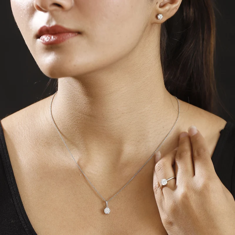 Moissanit Schmuckset 925 Silber rhodiniert ca. 2,48 ct.