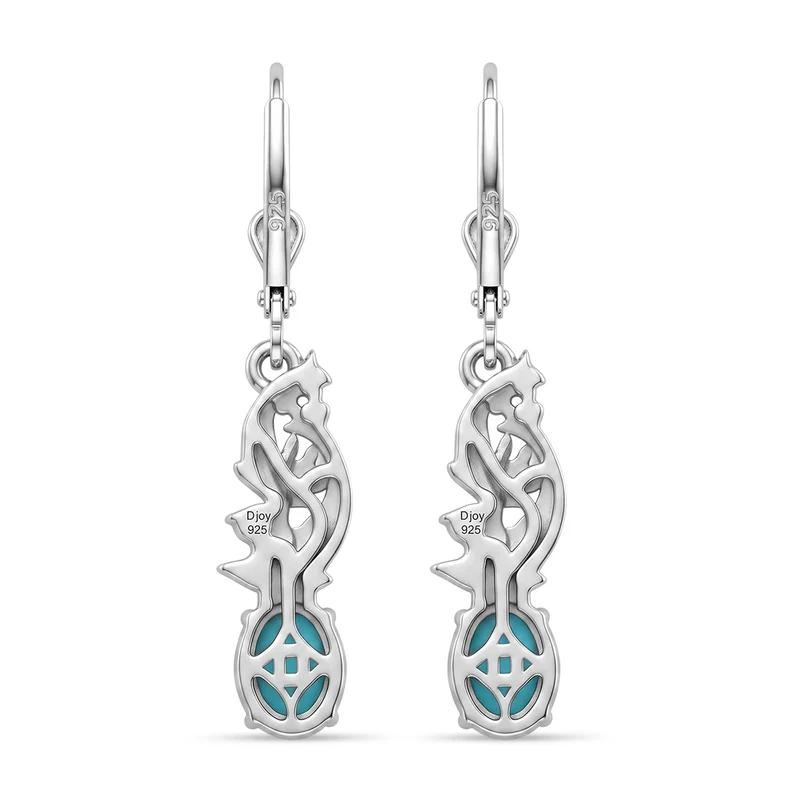 D'Joy Larimar, Himmelblauer Topas Ohrringe 925 Silber Rhodiniert ca. 2.34 ct