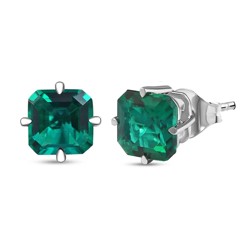 AAA Lab Grown Smaragd AGI zertifiziert Ohrringe 417 Gold (10-15 Werktage Lieferzeit) ca. 3.20 ct