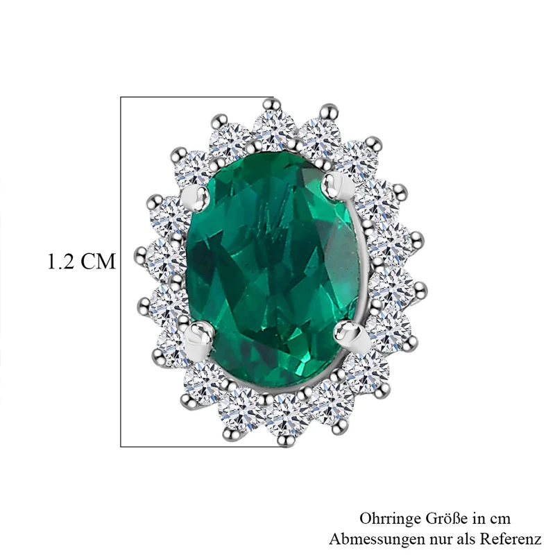 LUXURIANT(10-15 Werktage Lieferzeit) 2,30 ct. AGI zertifizierte AAA Labor Smaragd und Labor Diamant Ohrringe in 417 Weißgold