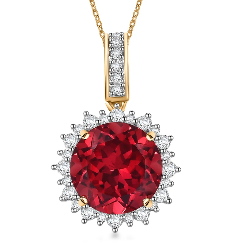 AAA Lab Grown Padparadscha Saphir, Lab Grown Diamant Schmuckset 417 Gold, 417 Gold Gelbes Gold (10-15 Werktage Lieferzeit) ca. 4.27 ct