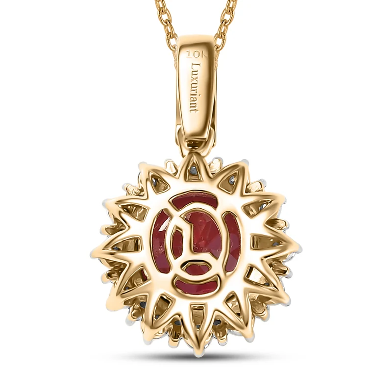 AAA Lab Grown Padparadscha Saphir, Lab Grown Diamant Schmuckset 417 Gold, 417 Gold Gelbes Gold (10-15 Werktage Lieferzeit) ca. 4.27 ct