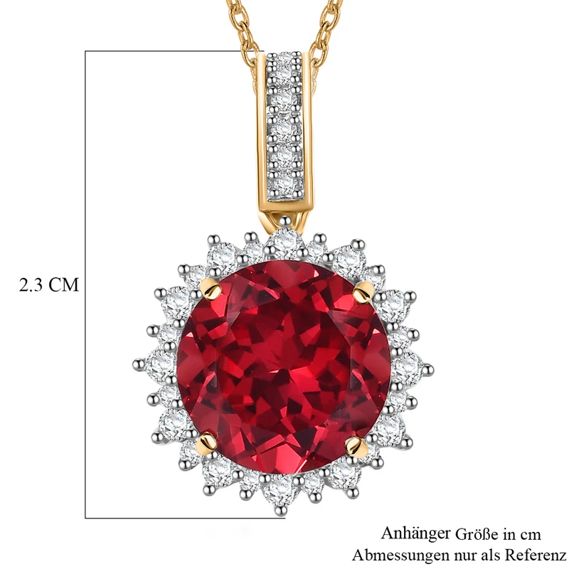 AAA Lab Grown Padparadscha Saphir, Lab Grown Diamant Schmuckset 417 Gold, 417 Gold Gelbes Gold (10-15 Werktage Lieferzeit) ca. 4.27 ct