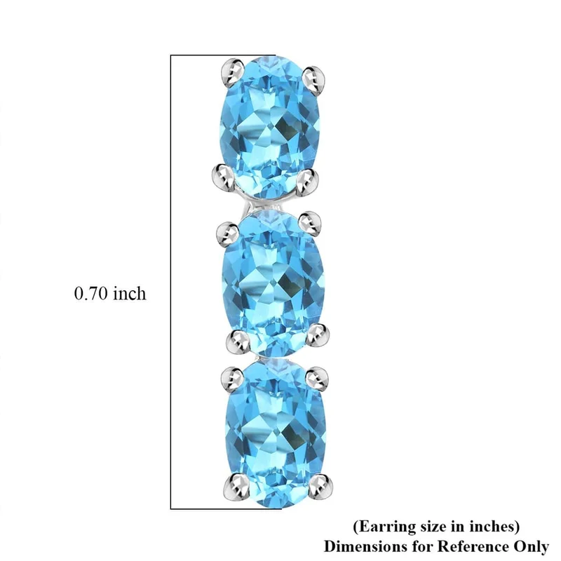 LUXORO zertifizierte und geprüfte AAA Santamaria Aquamarin Trilogie Ohrringe in 585 Weißgold - 2,40 ct. (9-14 Werktage Lieferzeit)