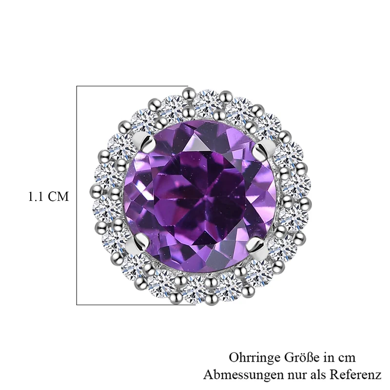 LUXURIANT(10-15 Werktage Lieferzeit) 4,56 ct. AGI zertifizierte AAA Labor Farbwechsel-Saphir und Labor Diamant Ohrringe, 417 Weißgold