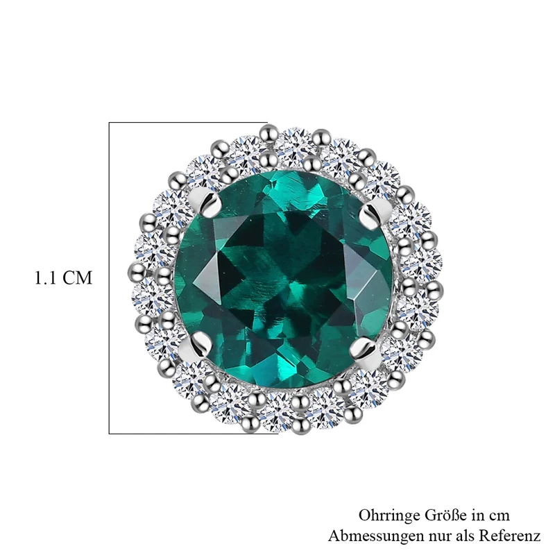 LUXURIANT(10-15 Werktage Lieferzeit) 4,22 ct. AGI zertifizierte AAA Labor Smaragd und Labor Diamant Ohrringe in 417 Weißgold
