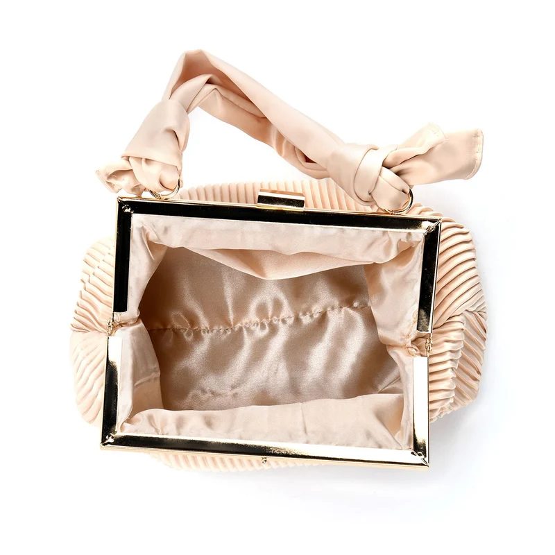 Plissiertes Design Crossbody Bag mit Knotenhenkel, 23 x 10 x 15 cm, Schwarz