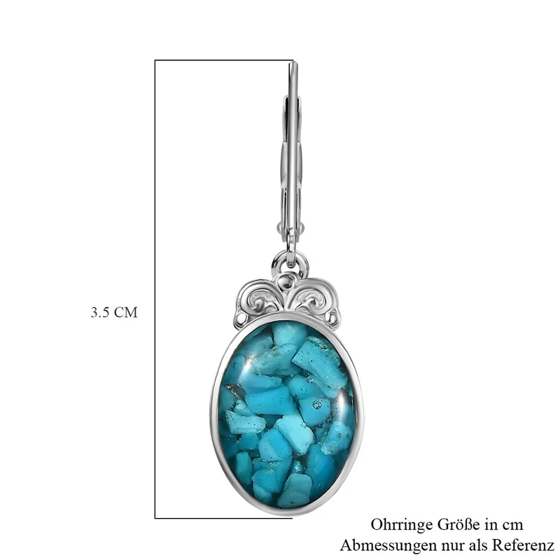 Sleeping Beauty Matrix Türkis Ohrringe 950 Kupfer ca. 9.20 ct