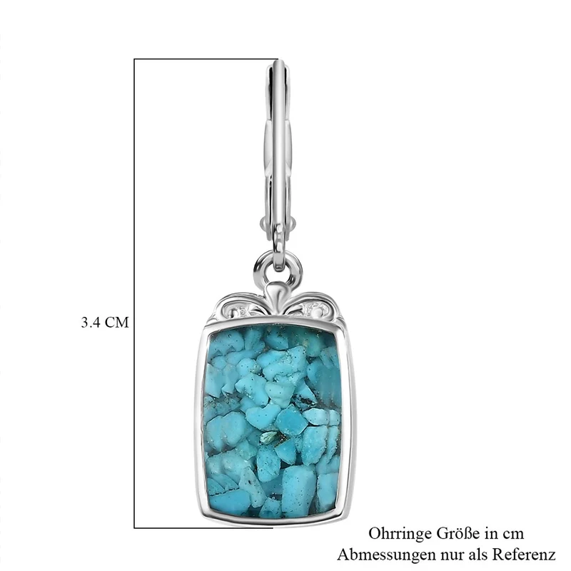 Sleeping Beauty Matrix Türkis Ohrringe 950 Kupfer ca. 9.20 ct