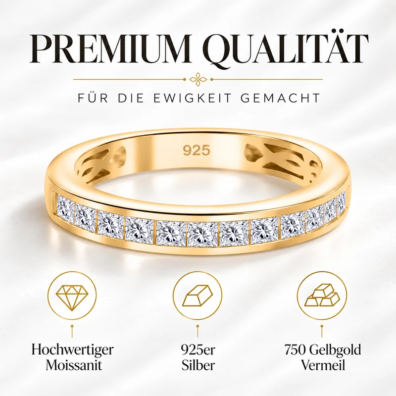 D'Joy 1,57 ct. 2er-Set Moissanit Stacking Ringe, 925 Silber rhodiniert