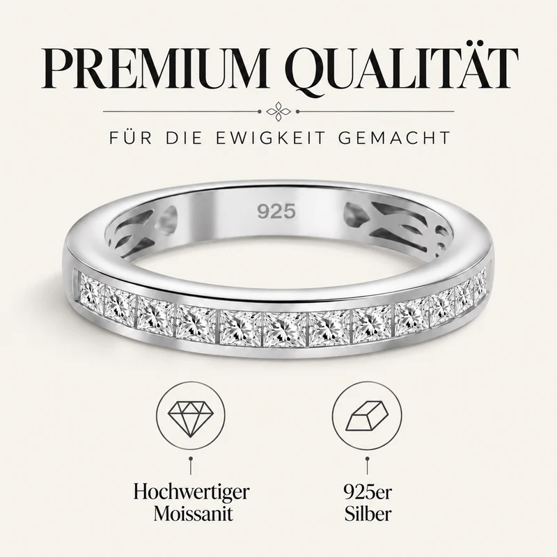 D'Joy 1,57 ct. 2er-Set Moissanit Stacking Ringe, 925 Silber rhodiniert