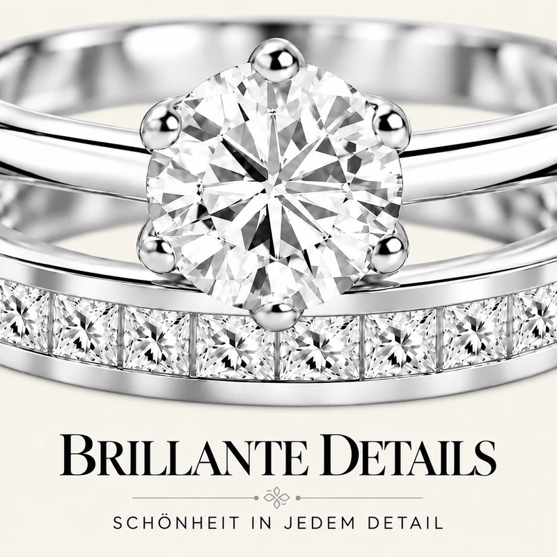 D'Joy 1,57 ct. 2er-Set Moissanit Stacking Ringe, 925 Silber rhodiniert